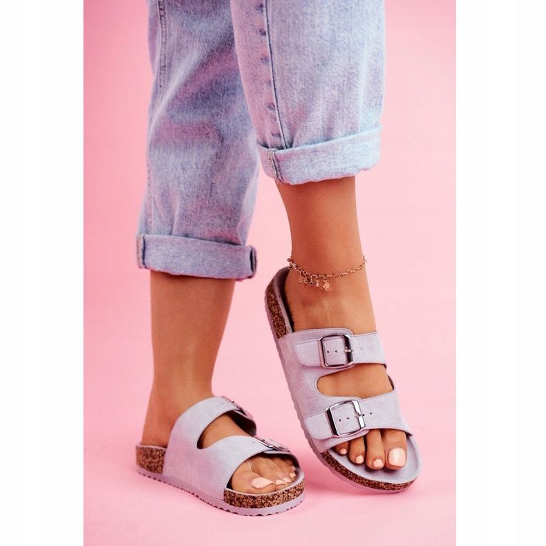 EVE Chaussons Femme En Liège Avec Boucles Gris Si Senor 1 EVE Chaussons Femme En Liège Avec Boucles Gris Si Senor 1