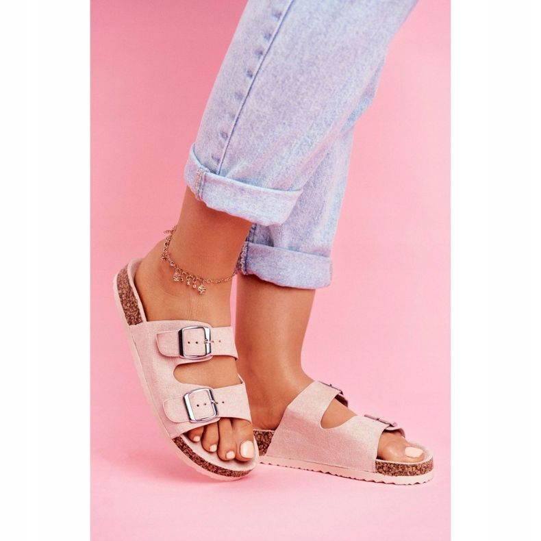 EVE Chaussons Femme En Liège Avec Fermoirs Rose Si Senor 1 EVE Chaussons Femme En Liège Avec Fermoirs Rose Si Senor 1