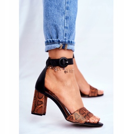 Sandales pour femmes Maciejka Cuir Orange Reptile 04235-18 / 00-5 brun noir 2