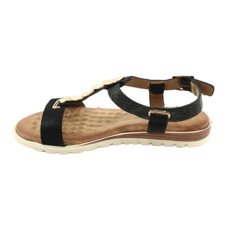 Sandales noires à la mode pour femmes Evento 20SD14 2067 le noir jaune 2