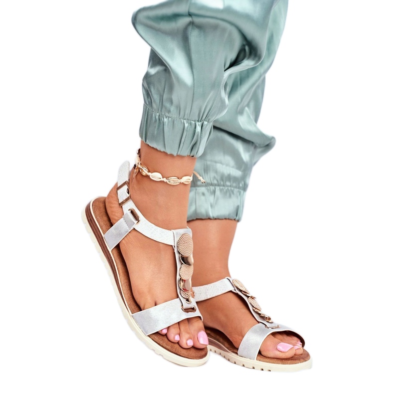 Sandales femme Evento argent 20SD14 2067 blanc gris 1