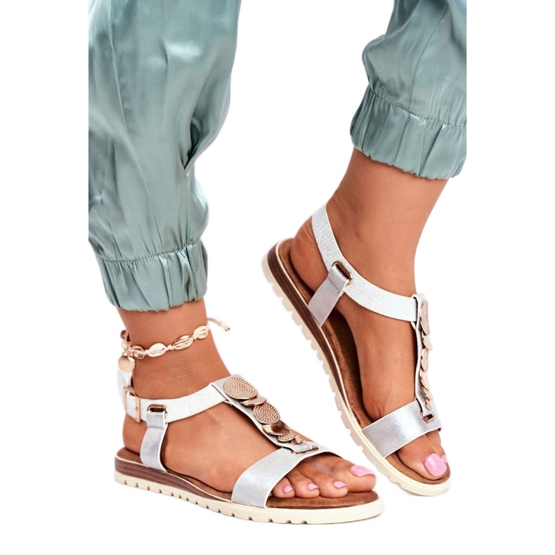 Sandales femme Evento argent 20SD14 2067 blanc gris 3