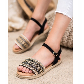 SHELOVET Sandales tressées légères beige le noir 1