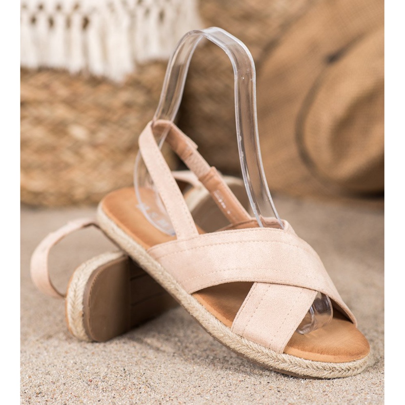 SHELOVET Sandales à enfiler en daim brun 1