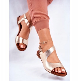 Sandales Femme Laura Messi Cuir 1116 Serpent Doré Vollare d'or 1