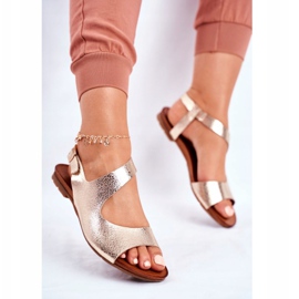 Sandales Femme Laura Messi Cuir 1116 Serpent Doré Vollare d'or 2