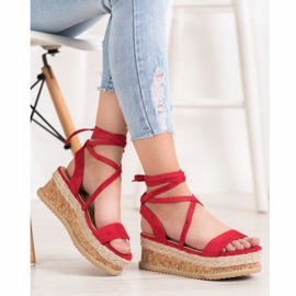Seastar Sandales en daim nouées rouge 4