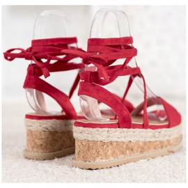 Seastar Sandales en daim nouées rouge 2