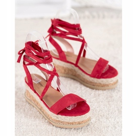 Seastar Sandales en daim nouées rouge 3