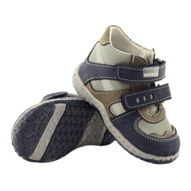 Boots cuir Ren But 1363 bleu marine gris 4