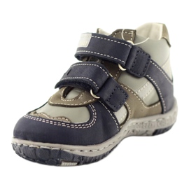 Boots cuir Ren But 1363 bleu marine gris 2