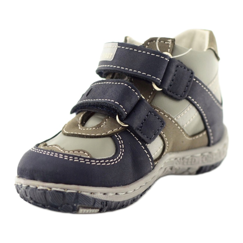 Boots cuir Ren But 1363 bleu marine gris 2