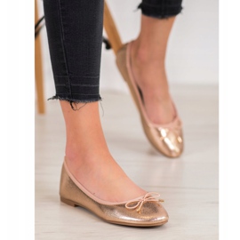 Seastar Ballerines en cuir écologique d'or 1