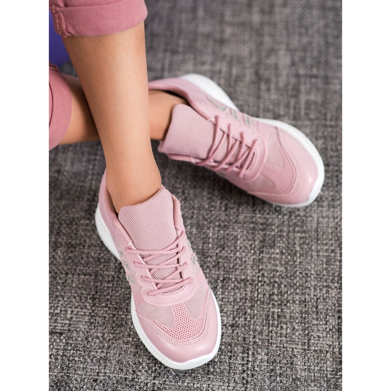 SHELOVET Chaussures confortables avec maille rose 1