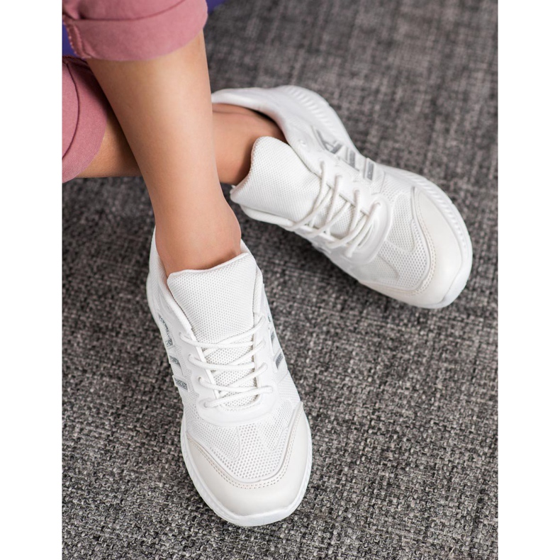 SHELOVET Chaussures confortables avec maille blanc gris 1
