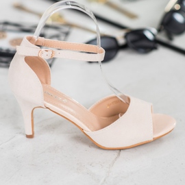 Escarpins élégants à bout ouvert VINCEZA beige 1