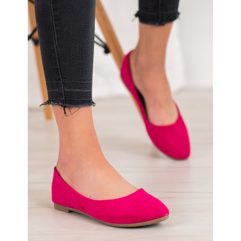 Ballerines classiques en daim VINCEZA rose 1