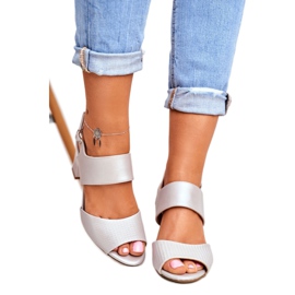 Sandales À Talons Hauts Pour Femmes Sergio Leone Argent SK778 brun gris 3