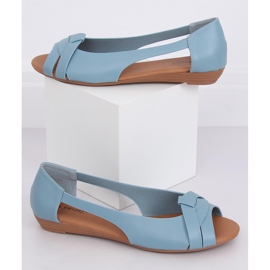 Ballerines découpées bleu CC221P Bleu 2