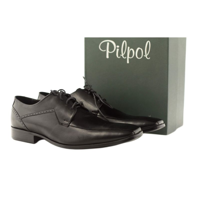 Chaussures homme en cuir Pilpol 1261 noir le noir 4