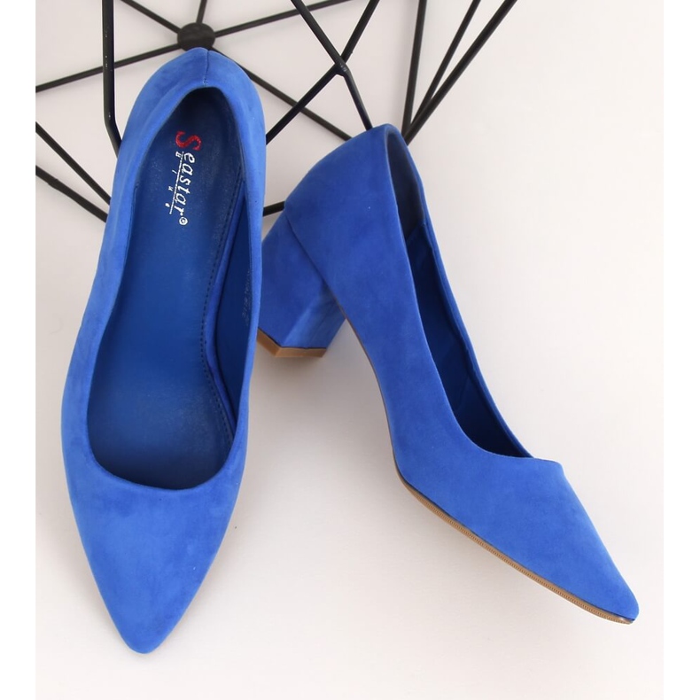 Chaussures à talons bas en cobalt CC210P Royal Blue bleu 1