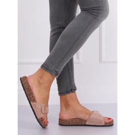 Chaussons Scholka avec pierres roses L-1032 Rose 1