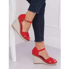 Sandales compensées rouges R133P Rouge 3