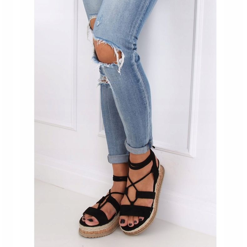 Sandales espadrilles noires JH116 Noir le noir 1