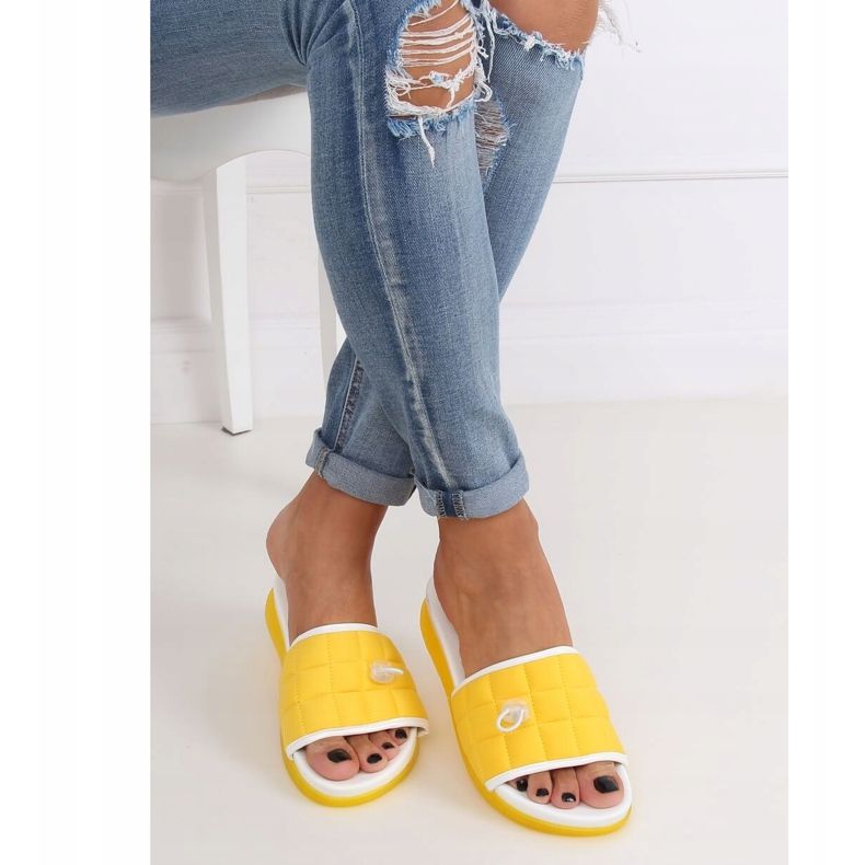 Chaussons pour femmes jaunes G-338 Jaune 1