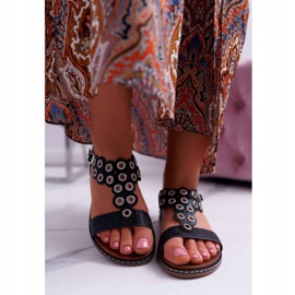 Sandales Plates Femme Sergio Leone SK012 Noir Livian 2