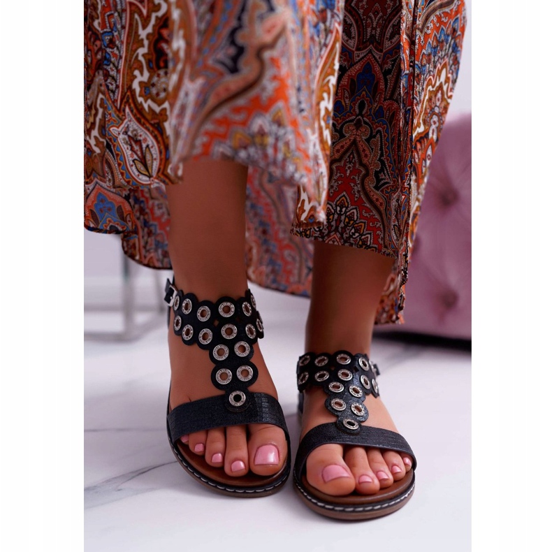 Sandales Plates Femme Sergio Leone SK012 Noir Livian le noir 2