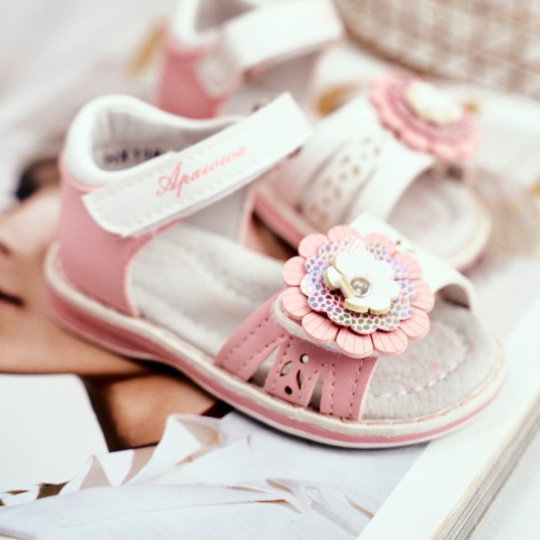 Apawwa Sandales pour enfants avec Velcro Flower Pink Mino rose 2