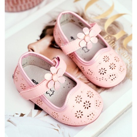 Apawwa Ballerines enfant sur Velcro Fleur Rose Flored 2
