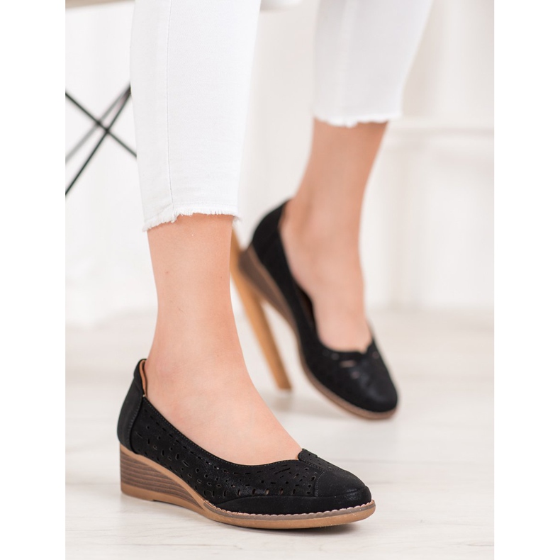 Escarpins sur la cale VINCEZA noir 2