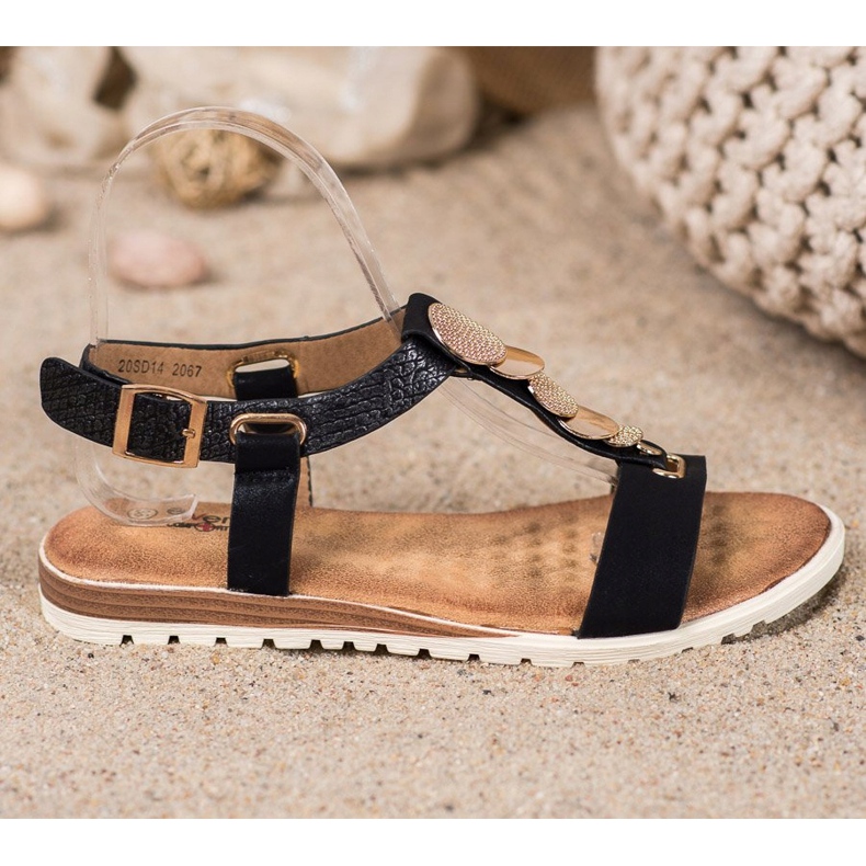 Evento Sandales noires avec ornements le noir 2