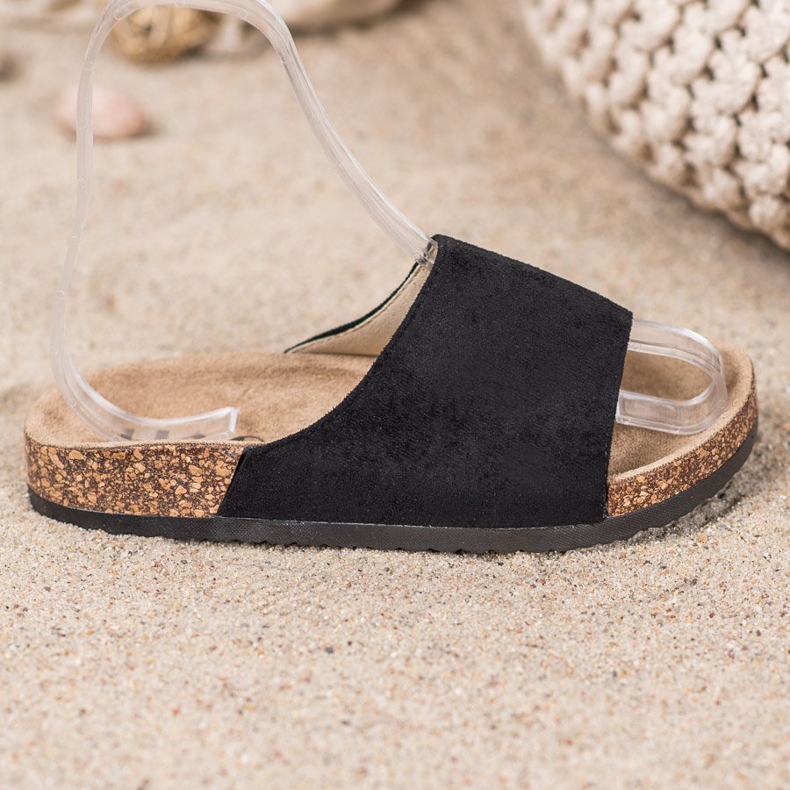 SHELOVET Pantoufles noires sur la plate-forme 2