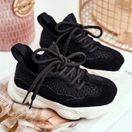 Apawwa Chaussures de sport noires à lacets Volema pour enfants le noir 2