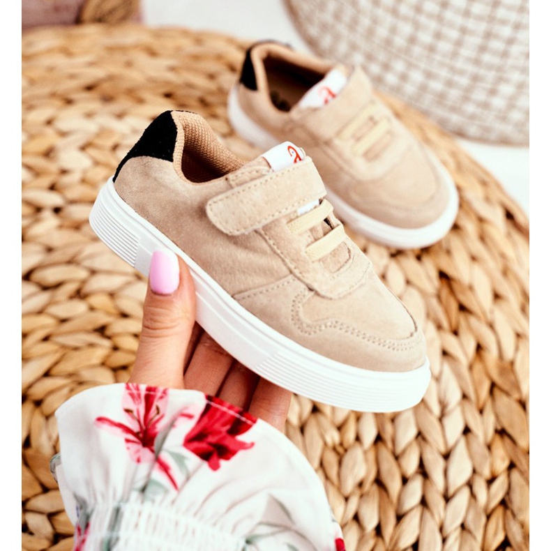 Apawwa Chaussures de sport pour enfants avec velcro Beige Albatros 2