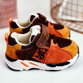 Apawwa Chaussures de Sport Enfant avec Velcro Marron Jonaba brun orange multicolore jaune 1