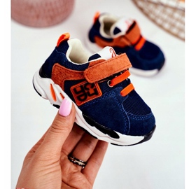 Apawwa Chaussures de Sport Enfant avec Velcro Bleu Marine Jonaba orange 2