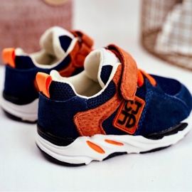 Apawwa Chaussures de Sport Enfant avec Velcro Bleu Marine Jonaba orange 1