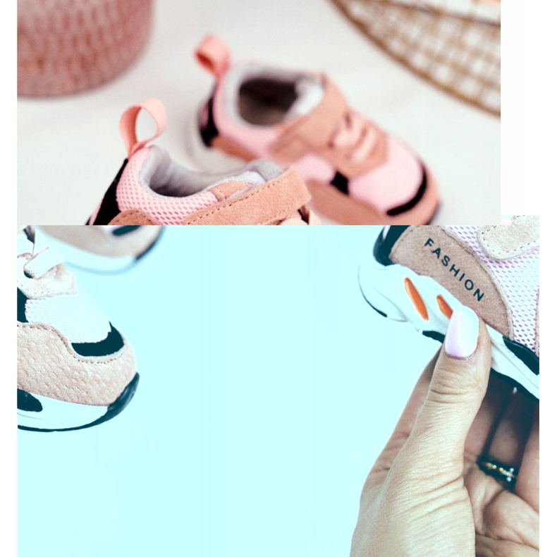 Apawwa Chaussures de sport pour enfants avec velcro rose Yetto 2