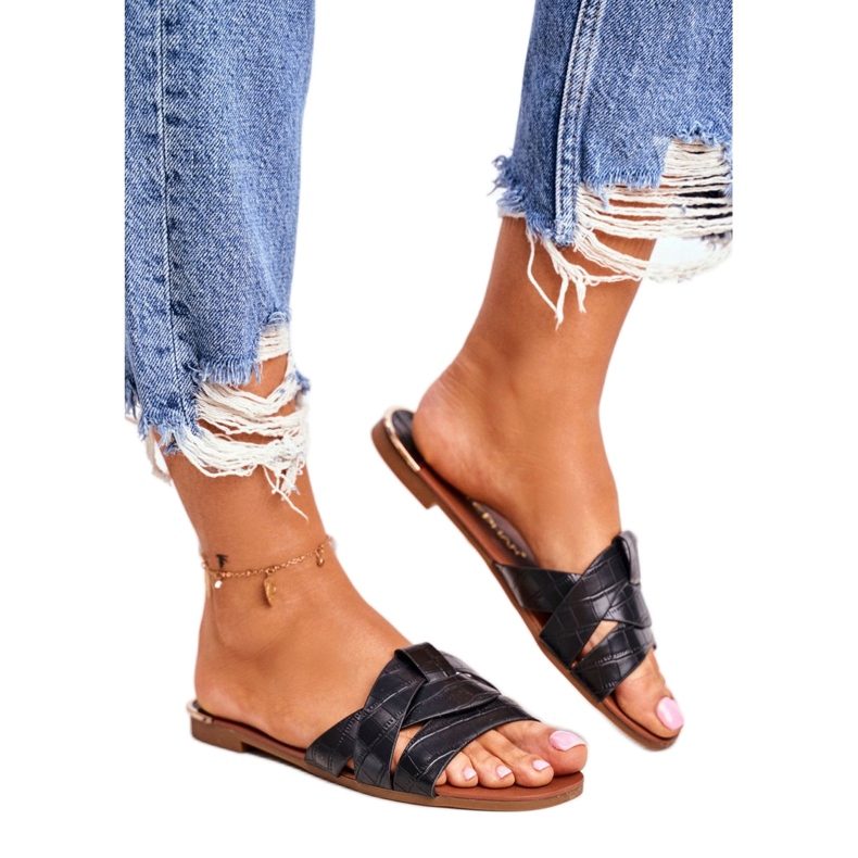 Chaussons Femme Snake Skin Black Chance noir 3