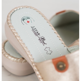 J. Star Pantoufles décontractées en cuir écologique d'or 1