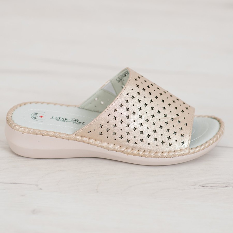 J. Star Pantoufles légères et confortables d'or 2