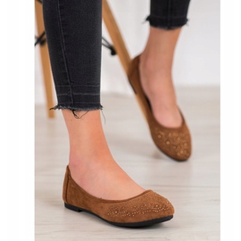 Diamantique Ballerine Classique Avec Cristaux brun 2