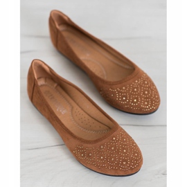 Diamantique Ballerine Classique Avec Cristaux brun 1