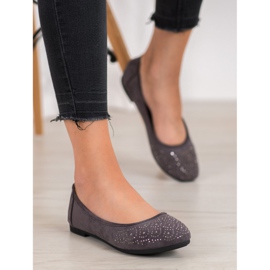 Diamantique Ballerine Classique Avec Cristaux gris 1