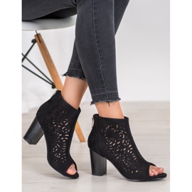 Boots ajourées à bout ouvert VINCEZA le noir 4