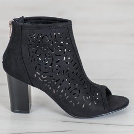 Boots ajourées à bout ouvert VINCEZA le noir 2